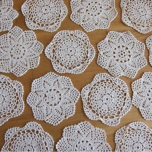 Vintage - Brand New - Crochet - Round 6” - 12 pieces Doilies - Beige